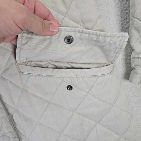Joie Jacket Womens S Oversized Tan Quilted Snap Closure Shacket Barn Chore - Picture 4 of 13